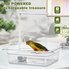 HZDZ LCPAW bird bath tub adjustable-flow spout tailors water spray for different bird preferences.
