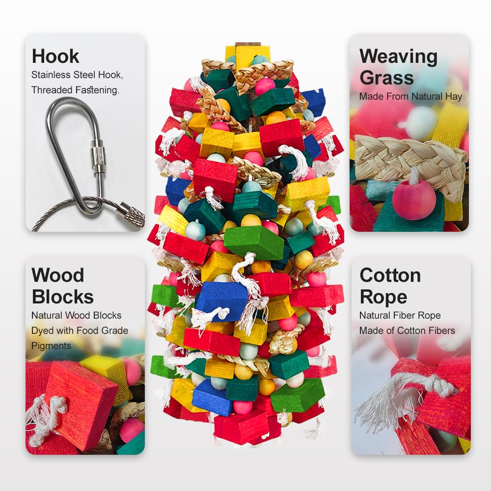HZDZ LCPAW parrot toy with colorful high-contrast textures to spark curiosity.
