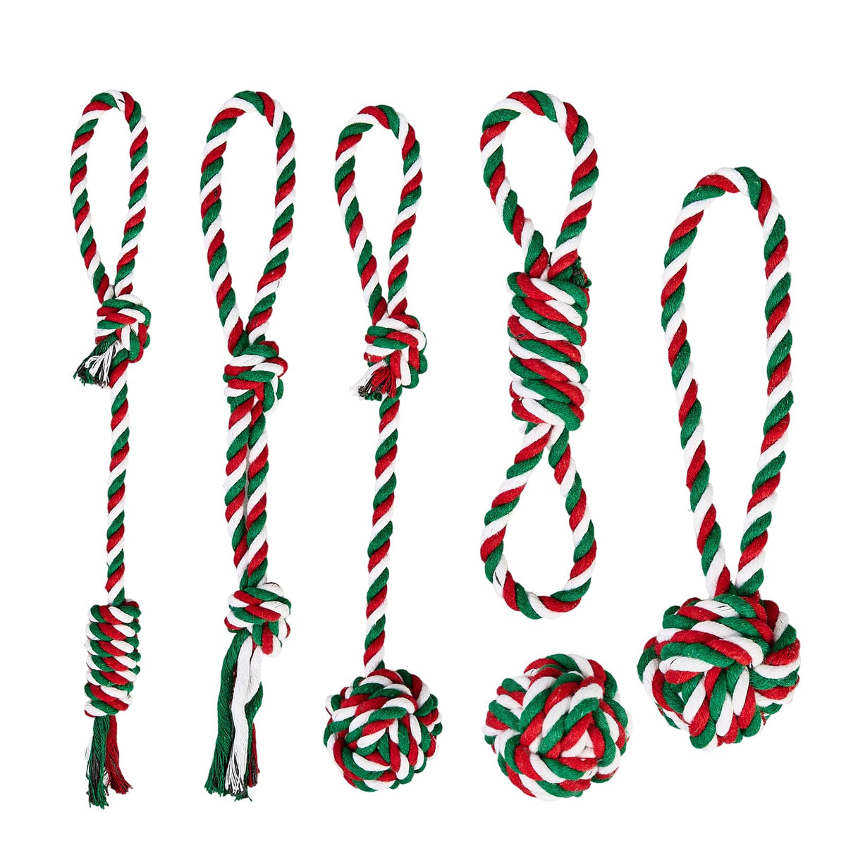 HZIXIHMI pet rope toys in Christmas colors for small dogs, inviting interactive play