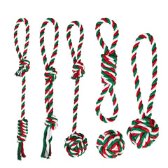 HZIXIHMI pet rope toys in Christmas colors for small dogs, inviting interactive play