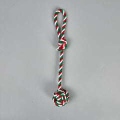 HZIXIHMI Christmas rope toy with red, green, white threads, varied texture