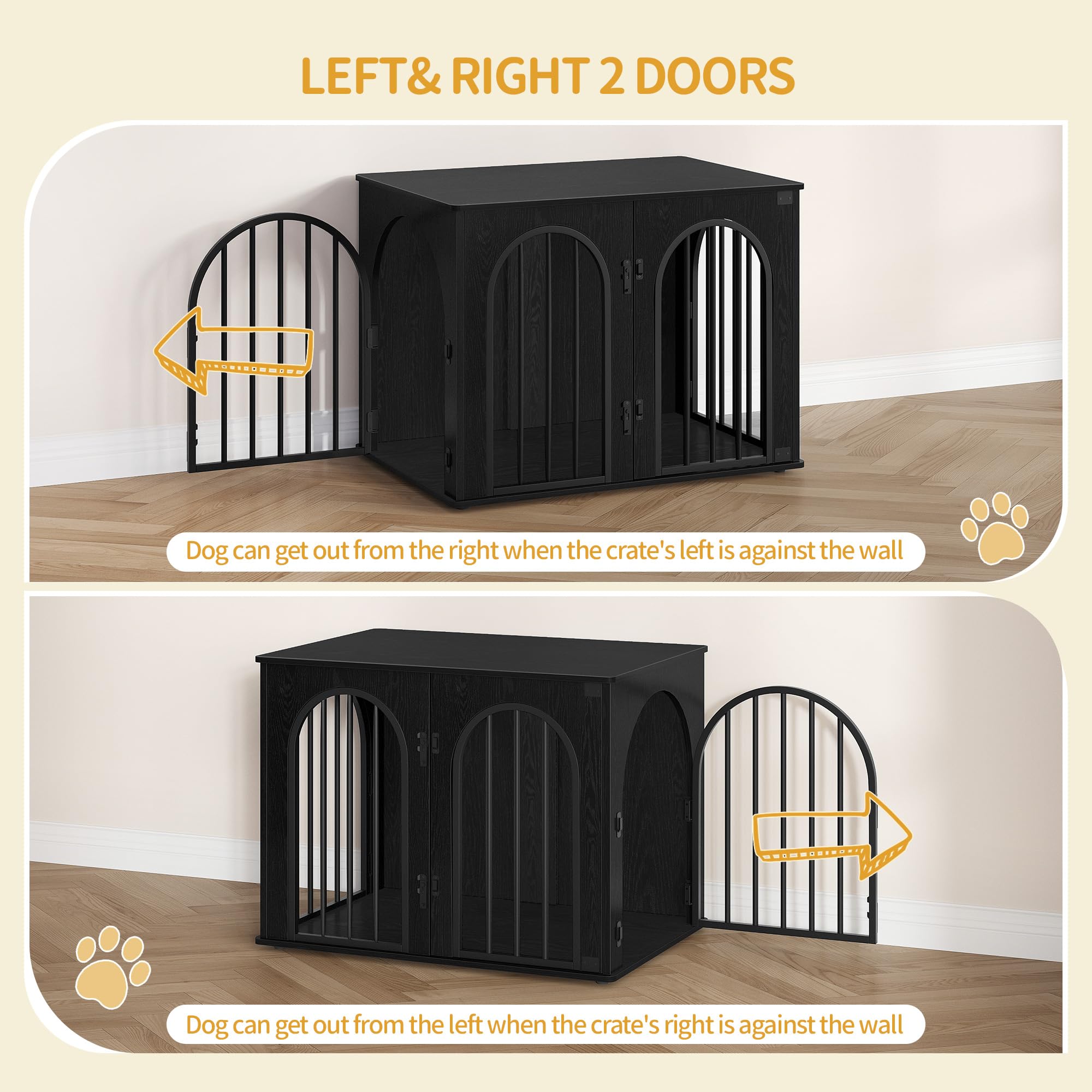 Hzuaneri 3 door dog crate access angles for easy pet entry