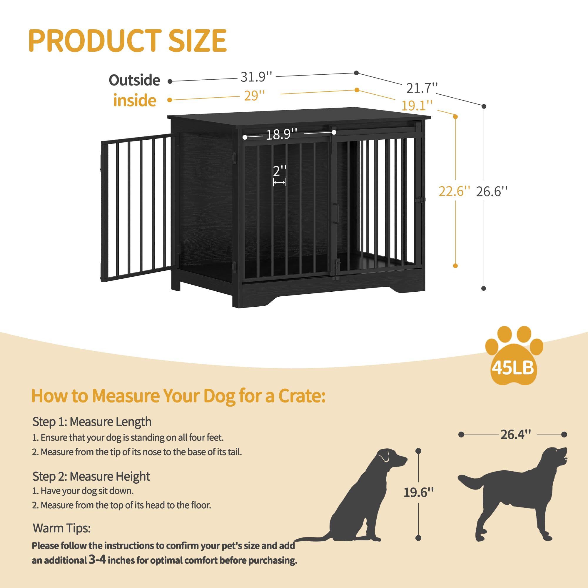 Hzuaneri interior dimensions show roomy space for small to medium dogs