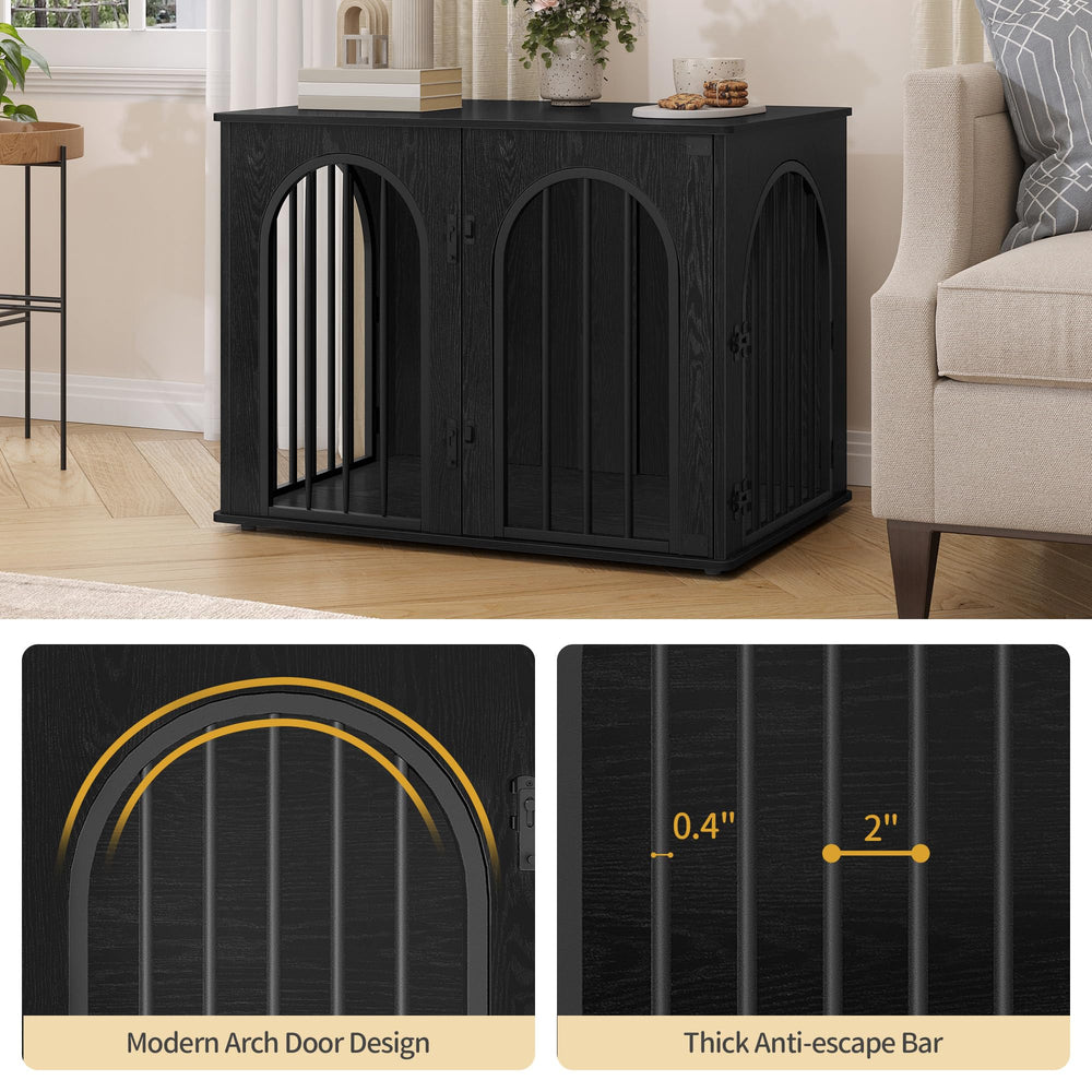 Hzuaneri arch door dog crate design blends with modern decor