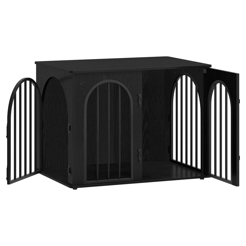 Hzuaneri black wooden dog crate design complements contemporary interiors