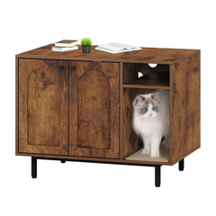 Hzuaneri cabinet front view, discreet hidden litter box for tidy living spaces.
