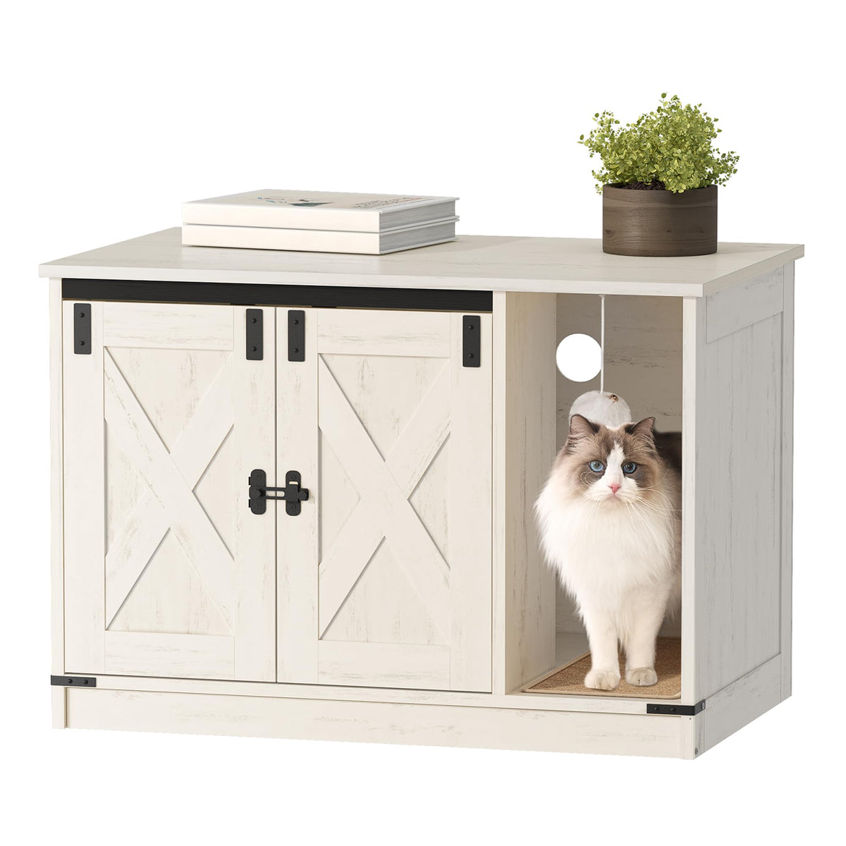 Hzuaneri cat litter box enclosure front view showing discreet design and space savings