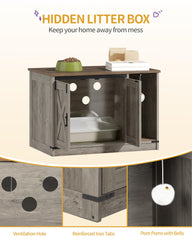 Hzuaneri cat litter box farmhouse finish cabinet blends with home decor