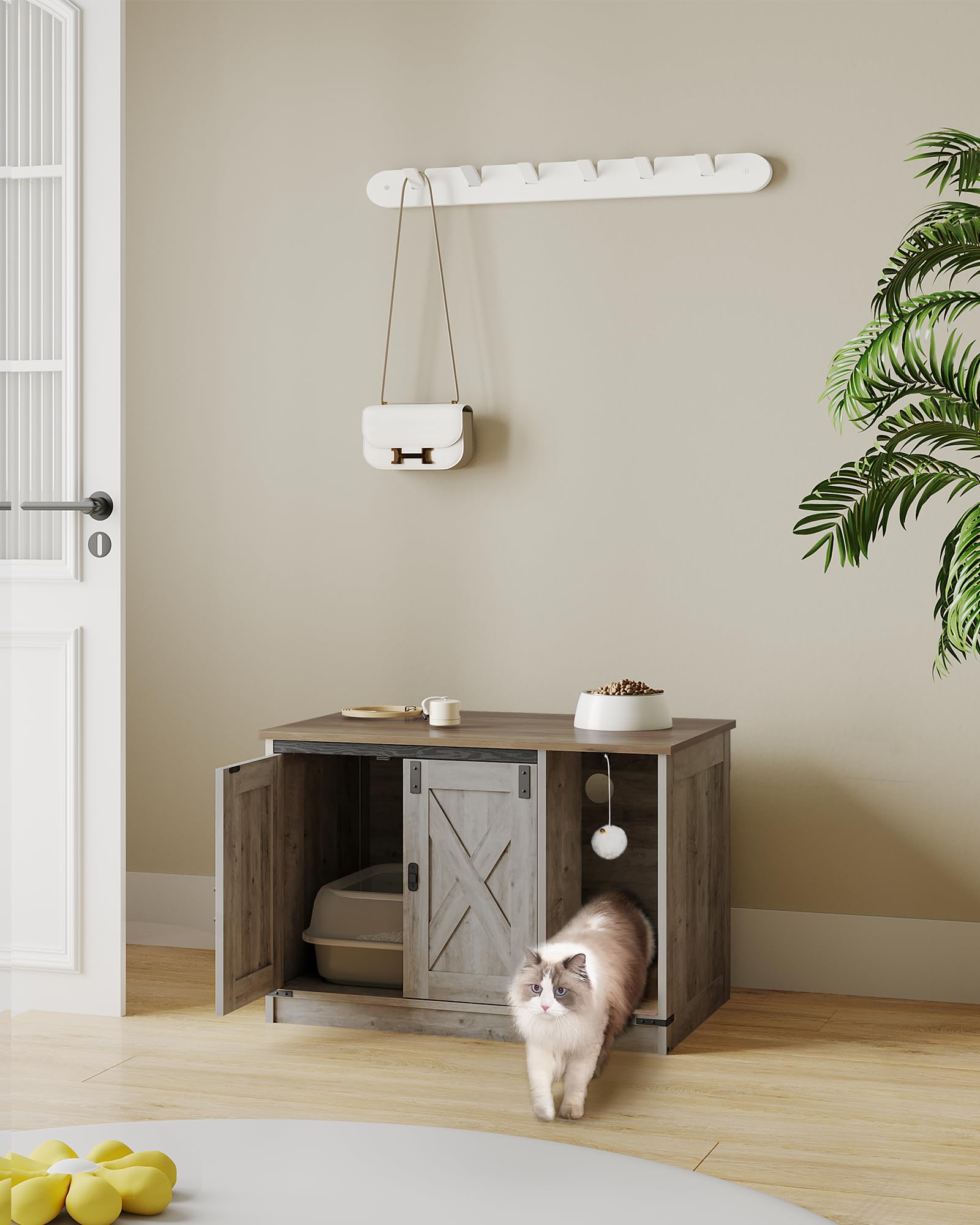 Hzuaneri cat litter box finished cabinet in room complements decor
