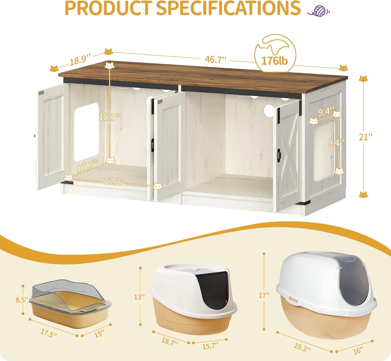Hzuaneri interior with two separate litter spaces for privacy