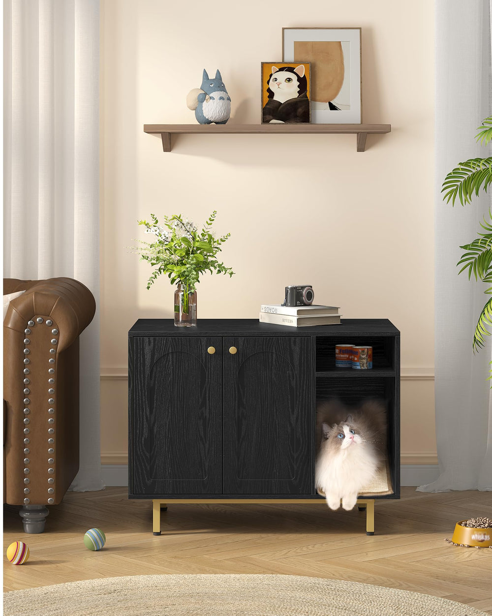 Hzuaneri CB01504G open-door view for easy access to litter area