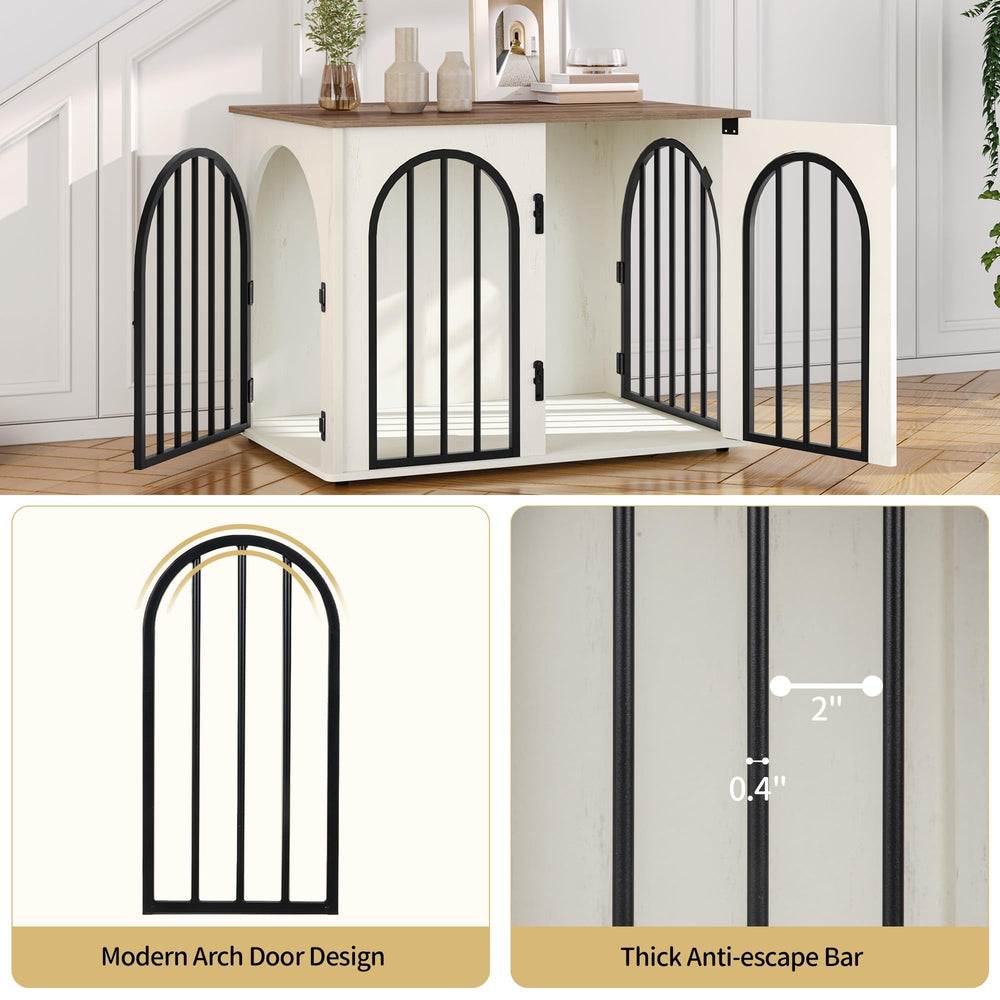 Hzuaneri decorative pet house in white-brown finish.