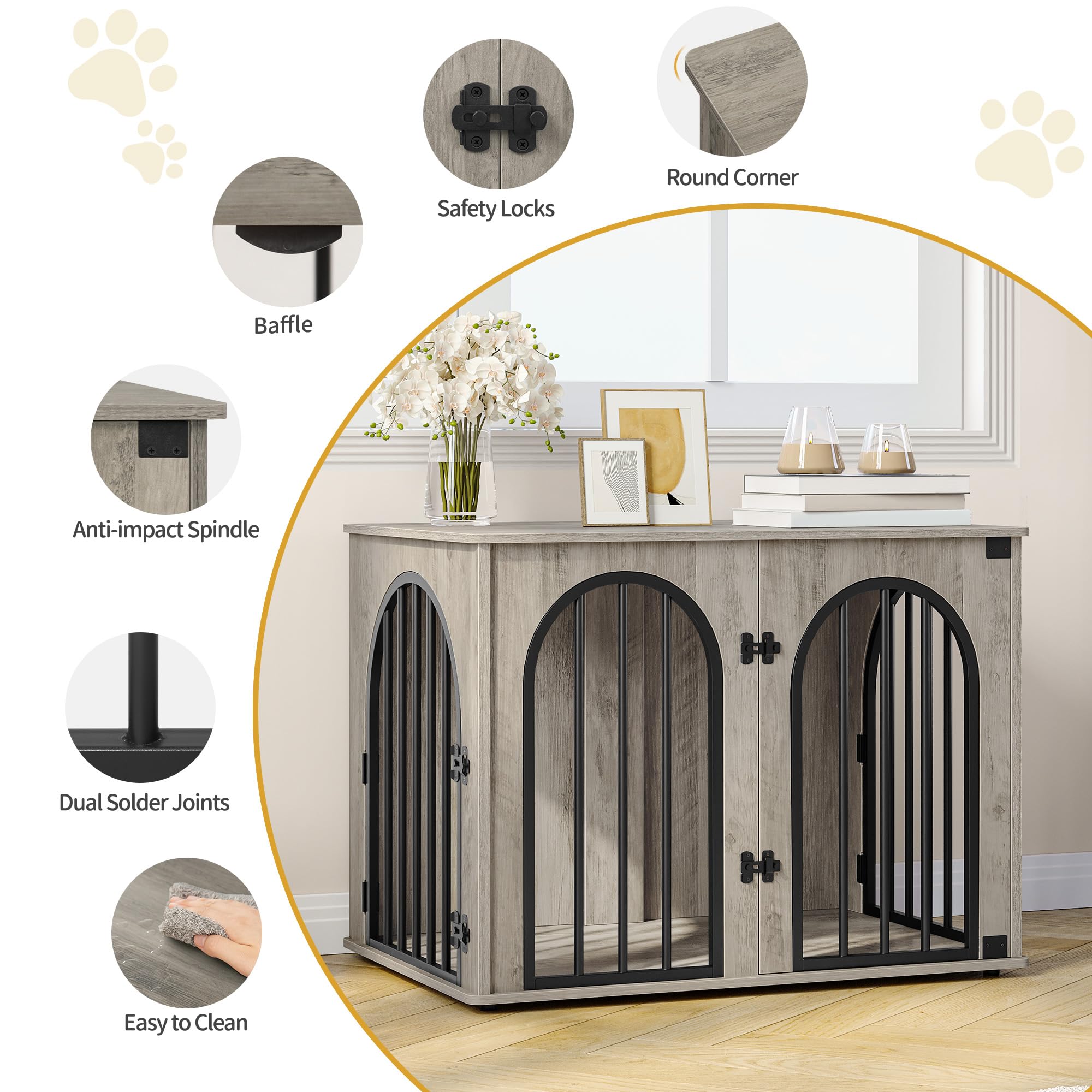Hzuaneri dimensions 29.3 by 19.8 by 22.4 inches fit medium dogs.