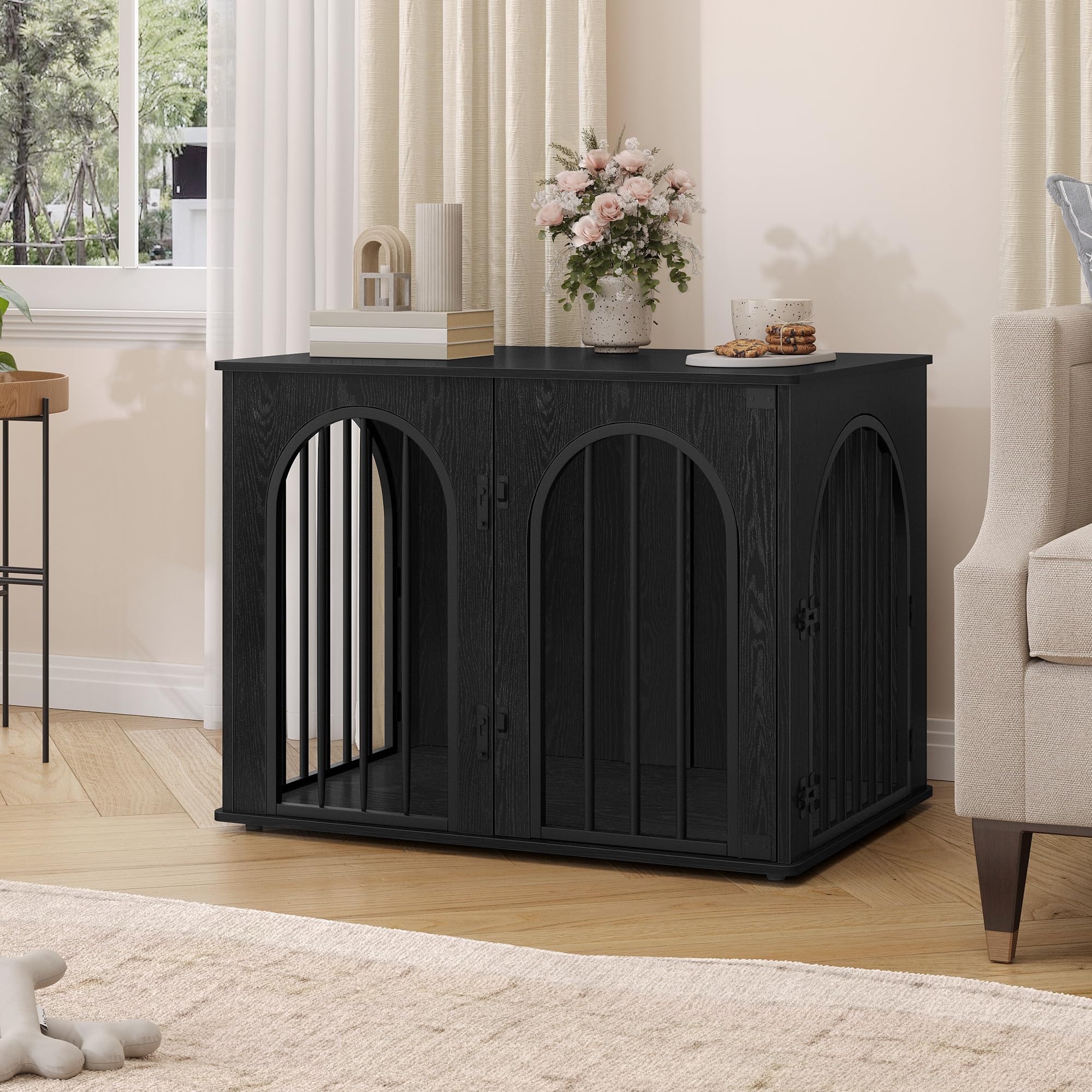 Hzuaneri heavy duty iron frame dog crate for long-lasting use