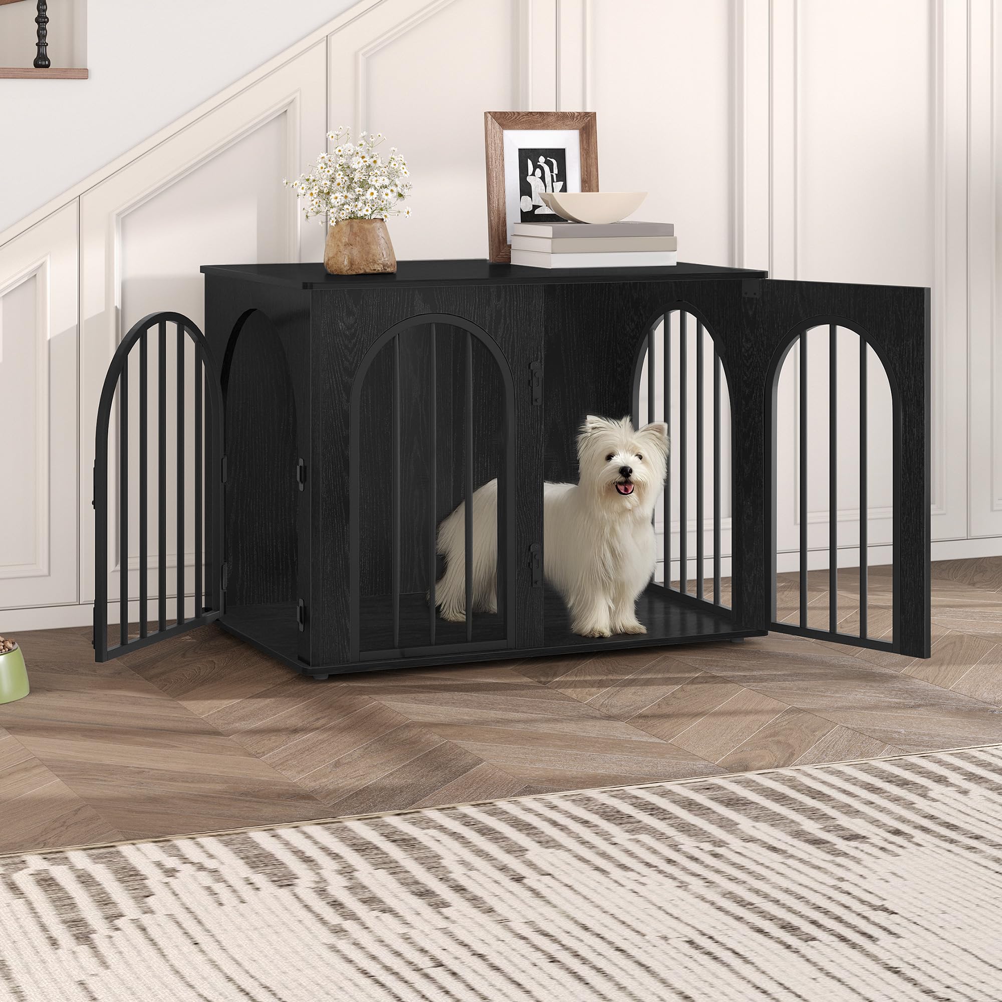 Hzuaneri durable dog crate anti chew frame showing sturdy construction