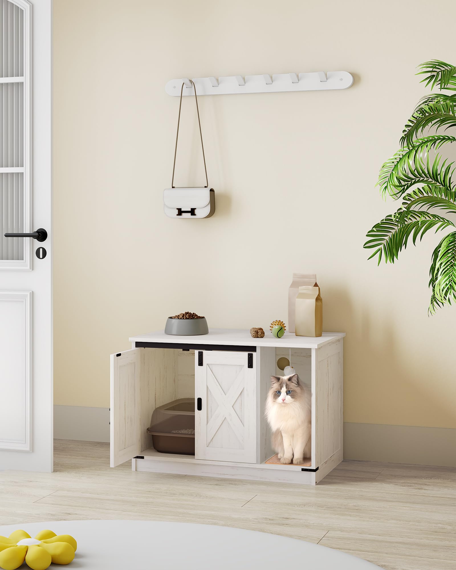 Hzuaneri hallway placement showing 31.5 x 19.7 x 20.9 inches silhouette