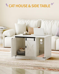 Hzuaneri hidden litter box cabinet interior with carpet for litter control