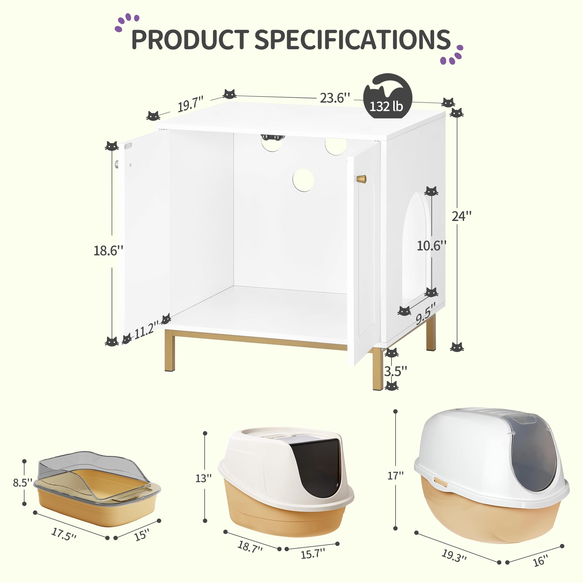 Hzuaneri litter box enclosure side-entry demonstrates customizable entry for pet comfort.