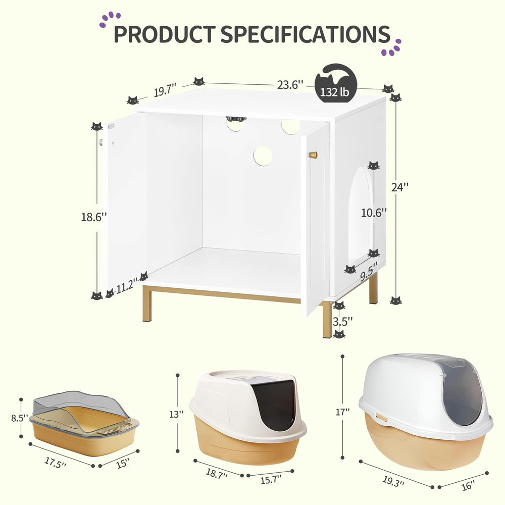 Hzuaneri litter box enclosure side-entry demonstrates customizable entry for pet comfort.