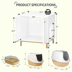 Hzuaneri litter box enclosure side-entry demonstrates customizable entry for pet comfort.