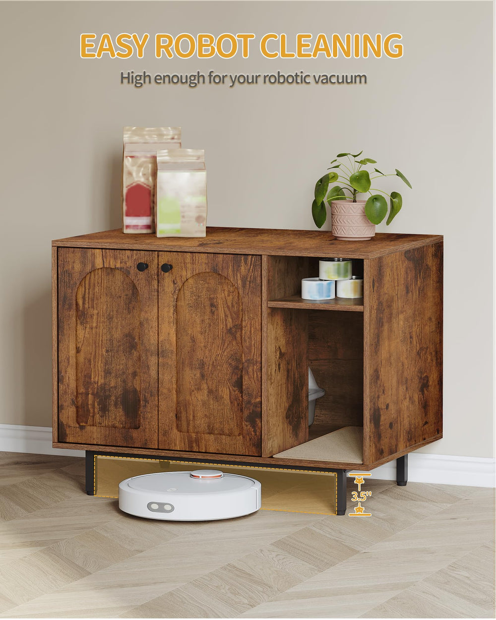 Hzuaneri litter mat and surface catches debris for easy cleaning.