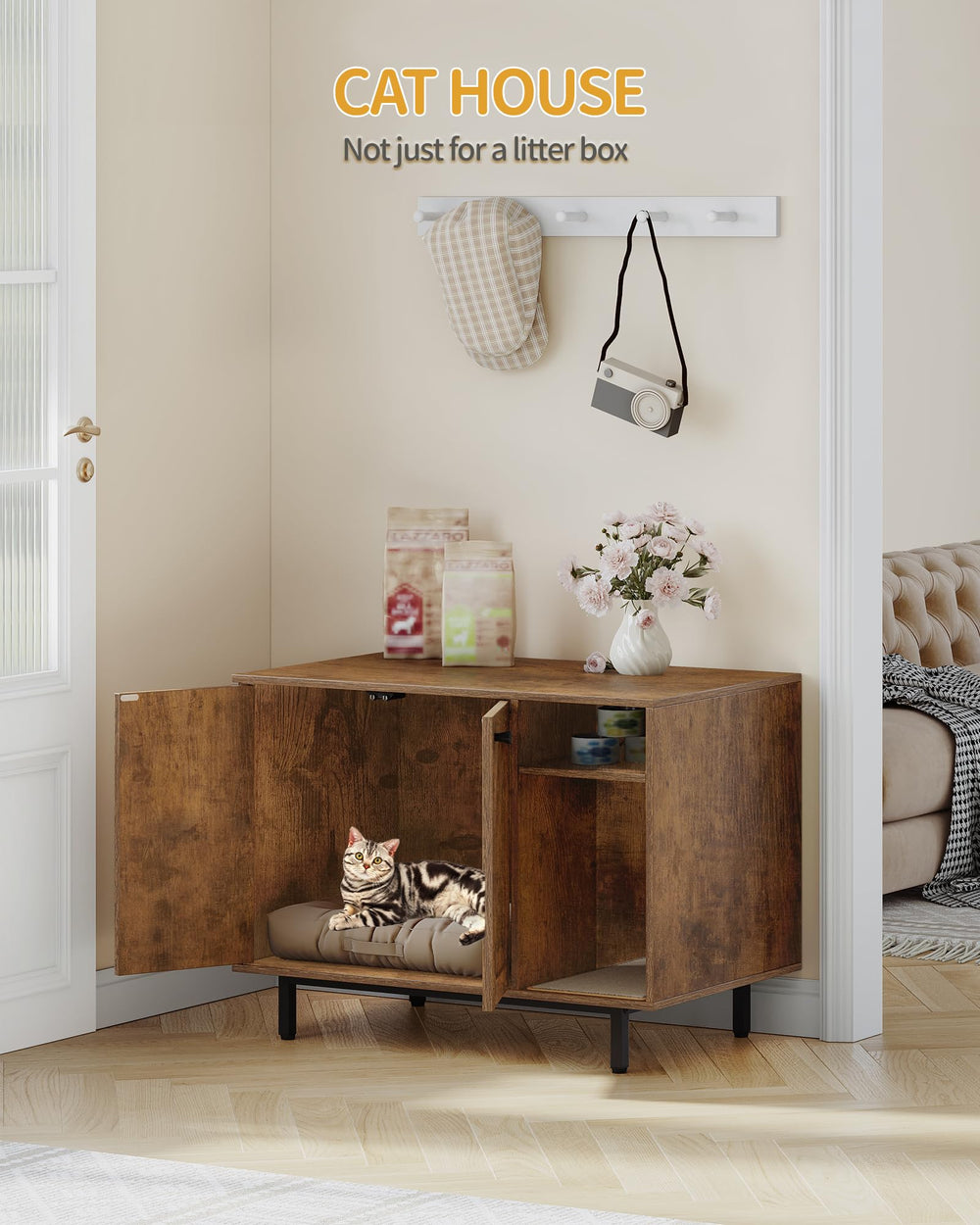 Hzuaneri sturdy metal frame base ensures stability and durability.