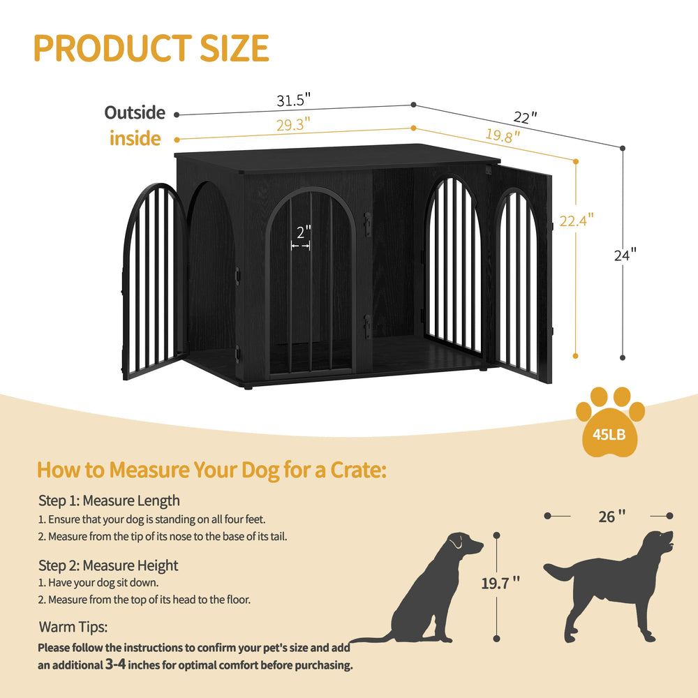 Hzuaneri wooden dog crate furniture end table side view multifunctional living room piece