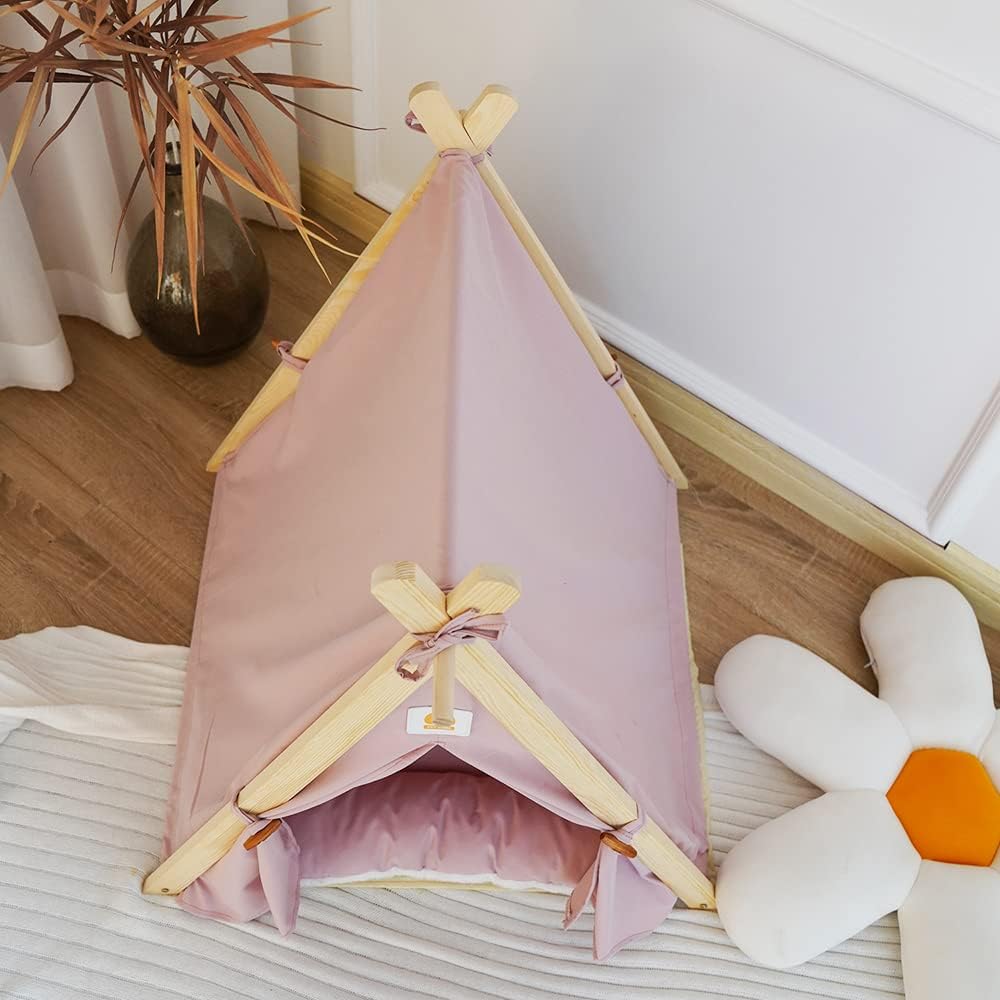 HZYSHH solid wood cat-dog indoor tent folded demonstrates portable space-saving design