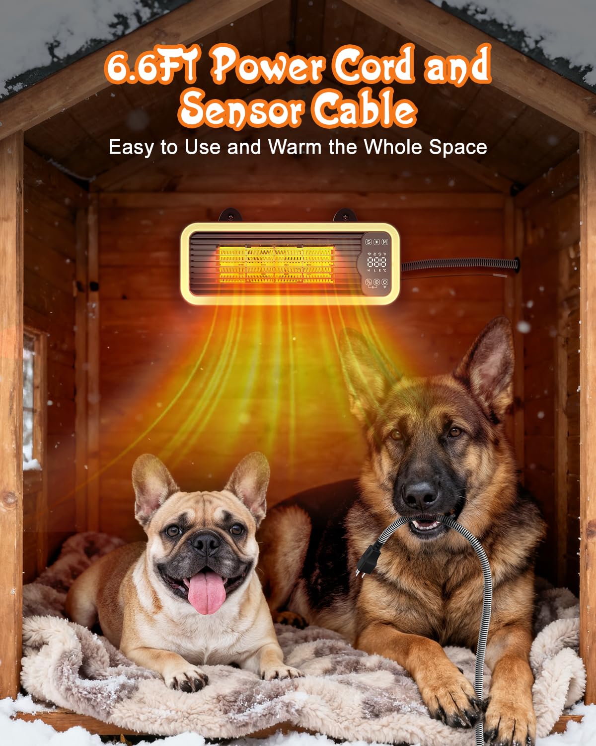 IAD wifi dog house heater installation showing quick tool-free setup