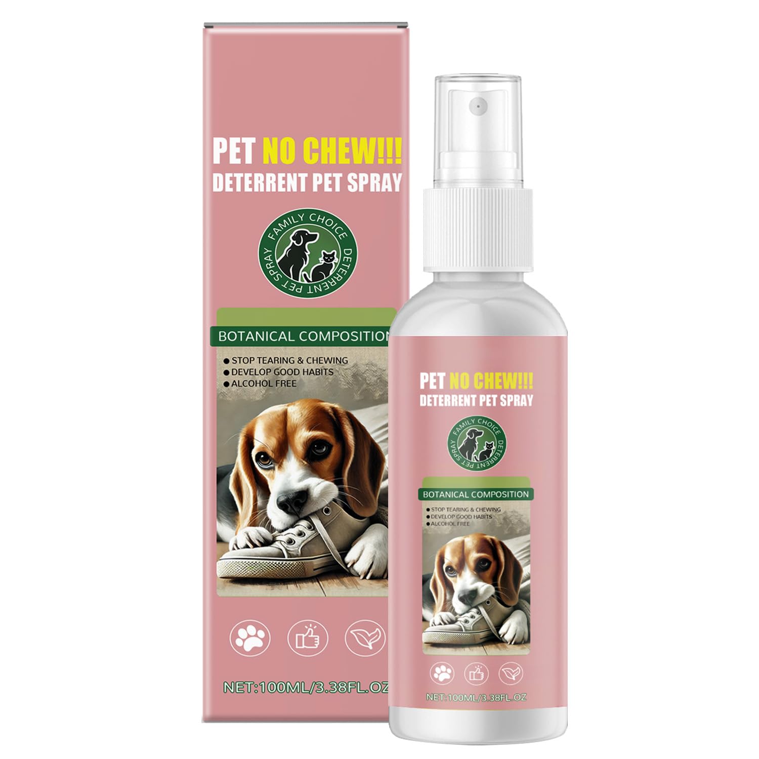 iALTERLL Bitter Apple Spray on a dog to deter chewing and protect furniture