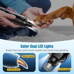 ianciu dog nail grinder cordless with Type-C charging for easy grooming anywhere.