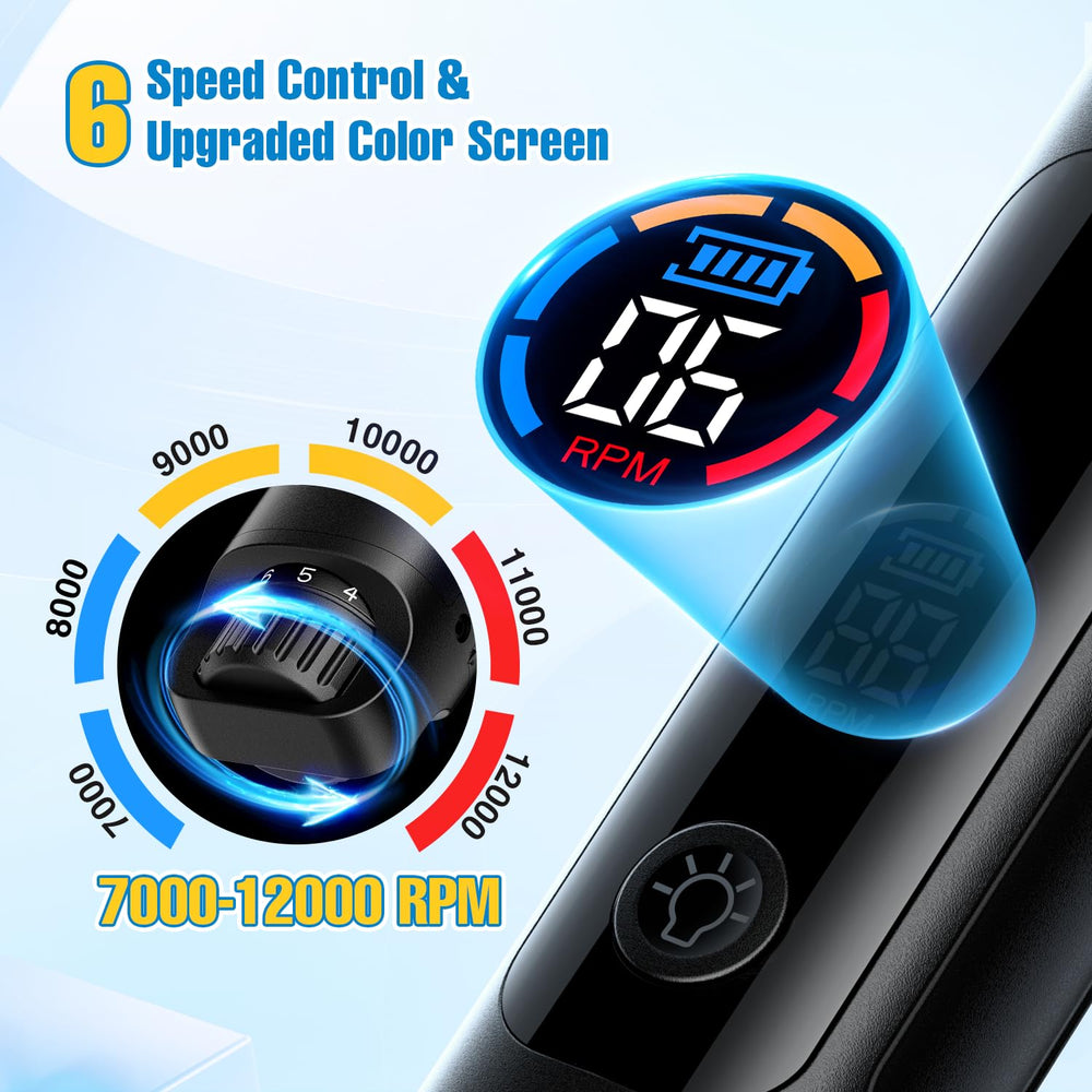 ianciu dog nail grinder side ports with 6-speed control for tailored nails.