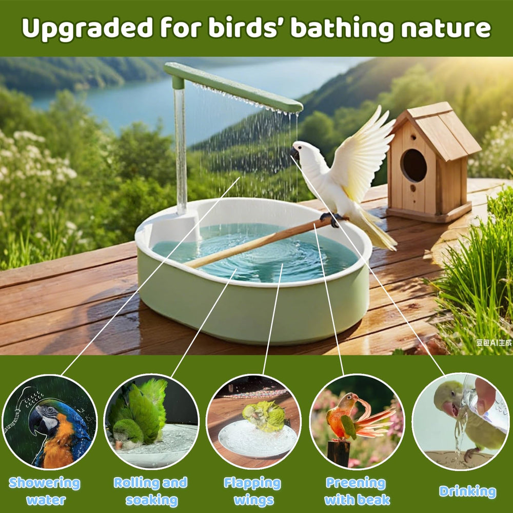 ianjetty bird bath durable non-toxic plastic designed to resist chewing