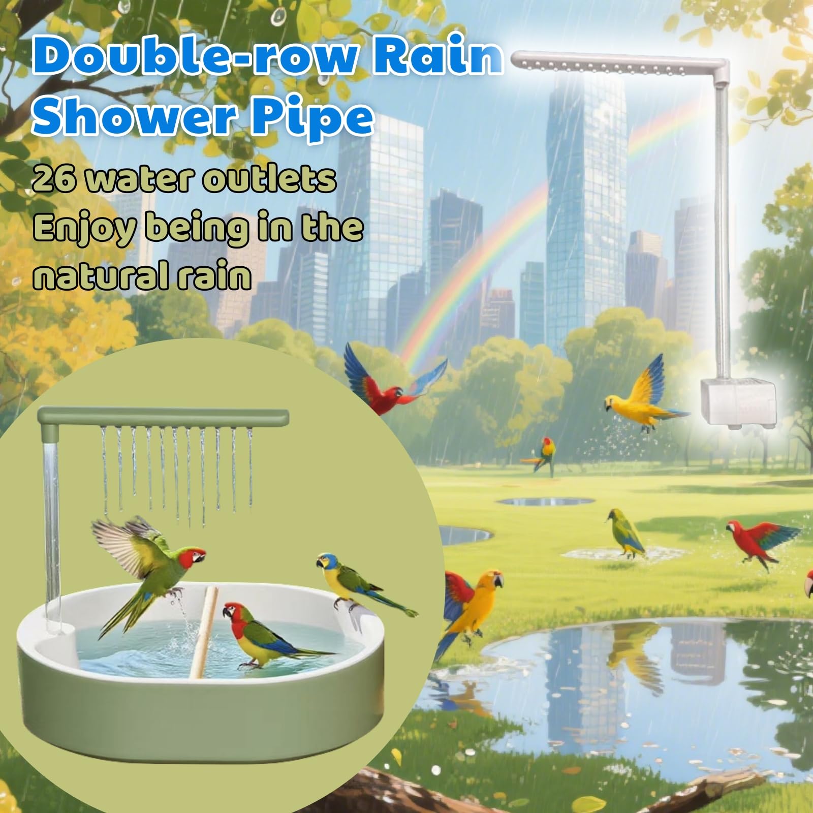 ianjetty indoor bird bath large-basin accommodates several small to medium birds