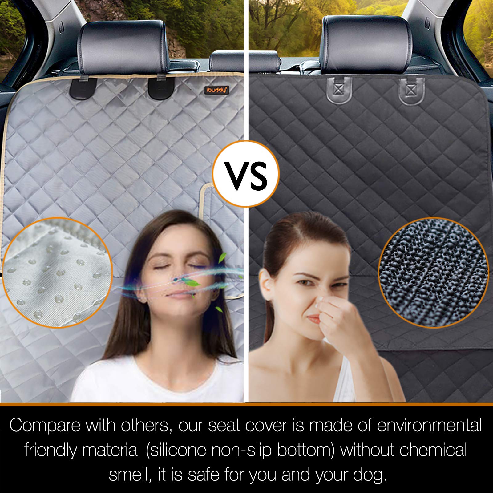 iBuddy back seat protector anti-slip keeps kids and pets in place