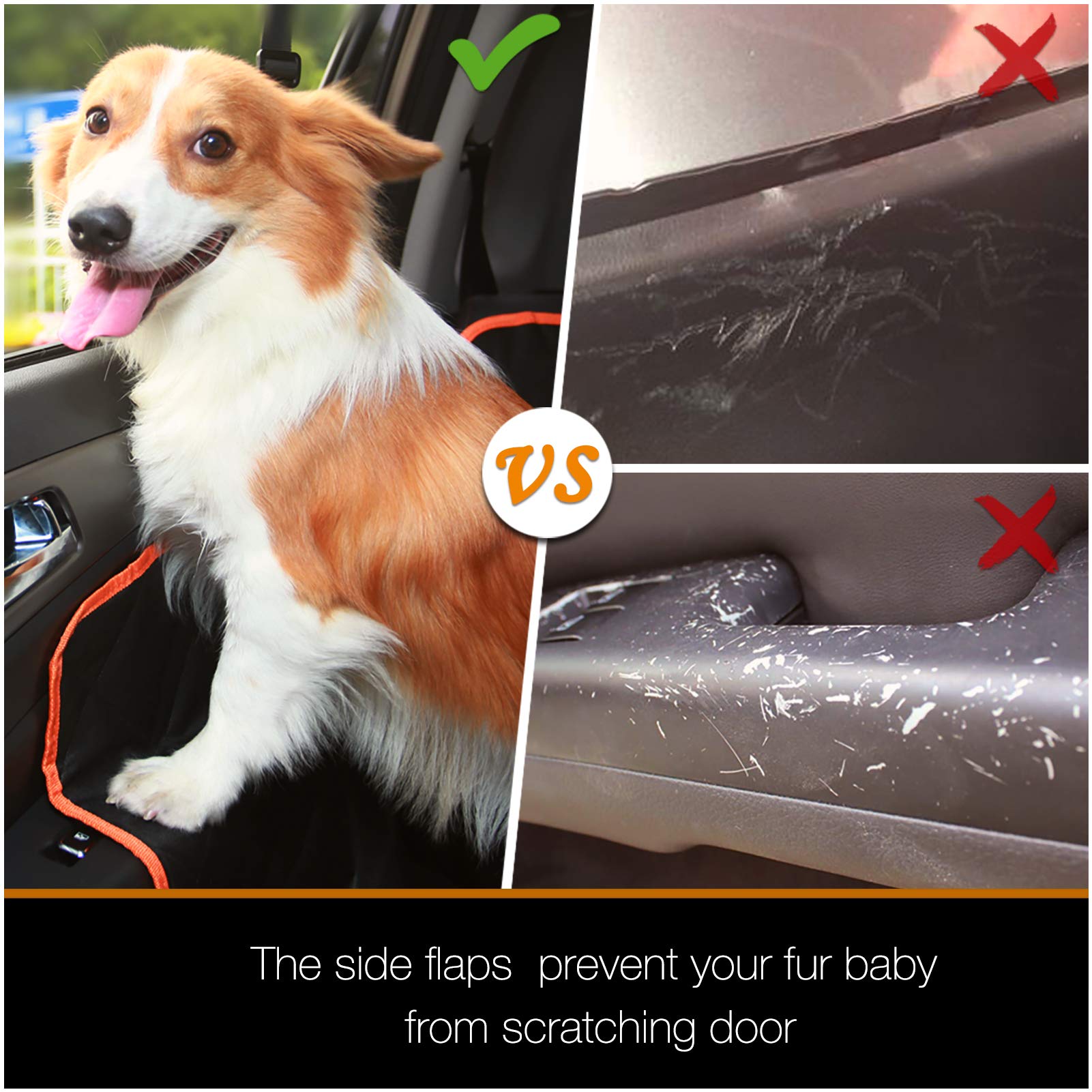 iBuddy dog seat cover hammock safety prevents falls during sudden braking.
