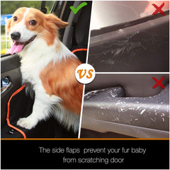 iBuddy dog seat cover hammock safety prevents falls during sudden braking.