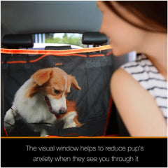 iBuddy dog seat cover mesh window provides airflow, keeping pets comfortable.