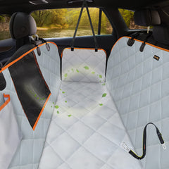 iBuddy dog seat cover on Tesla Model 3 back seat protects from fur and spills