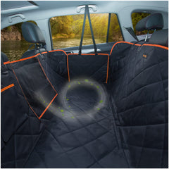iBuddy Dog Seat Cover with zippered side flaps protects doors during quick climbs