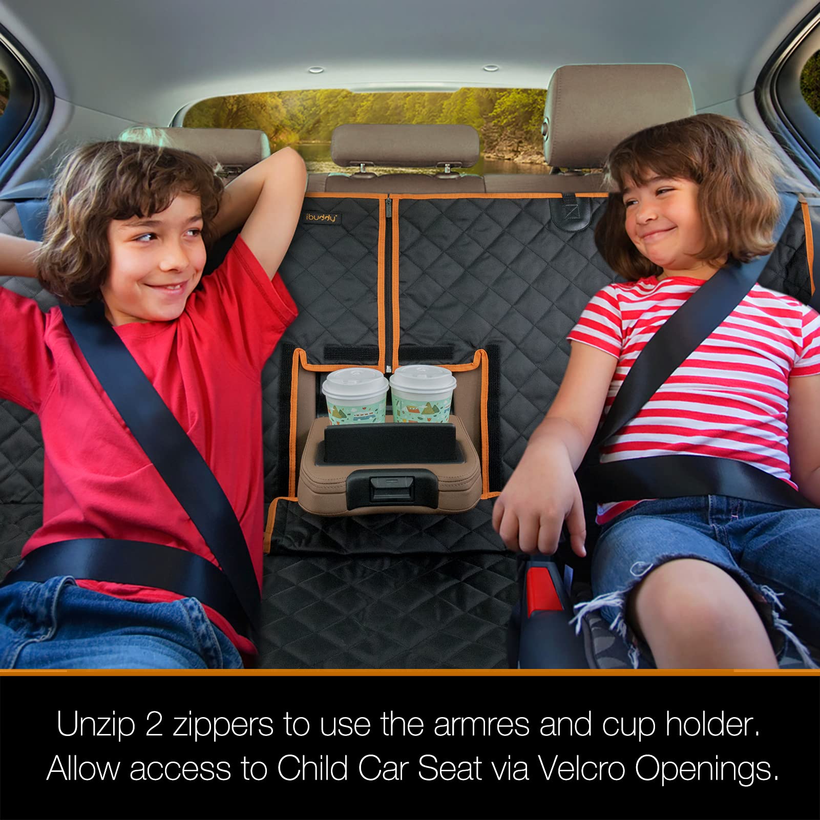 iBuddy truck seat cover durable stitched seams resist rips from claws.