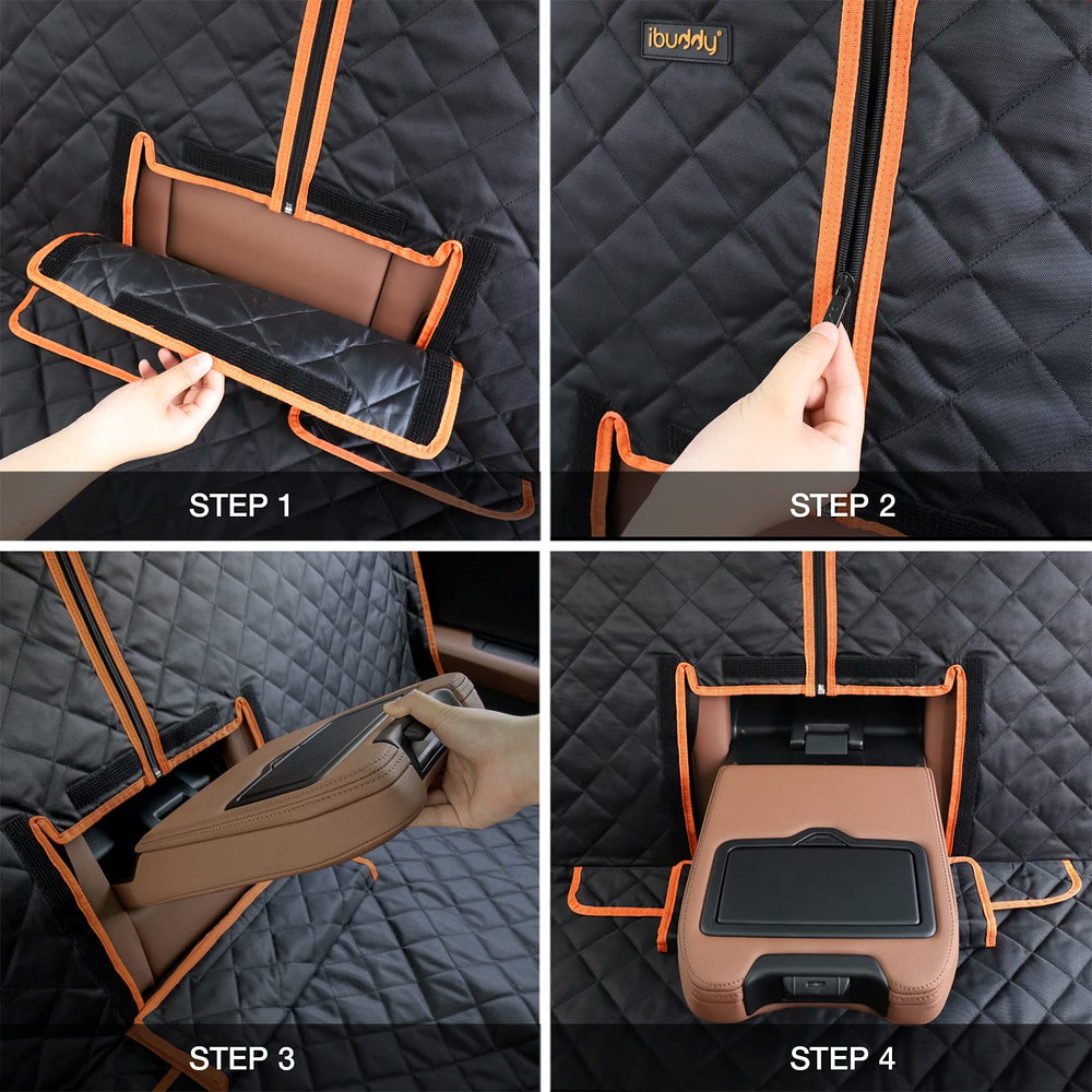 iBuddy truck seat cover installs in minutes with quick-release clips.