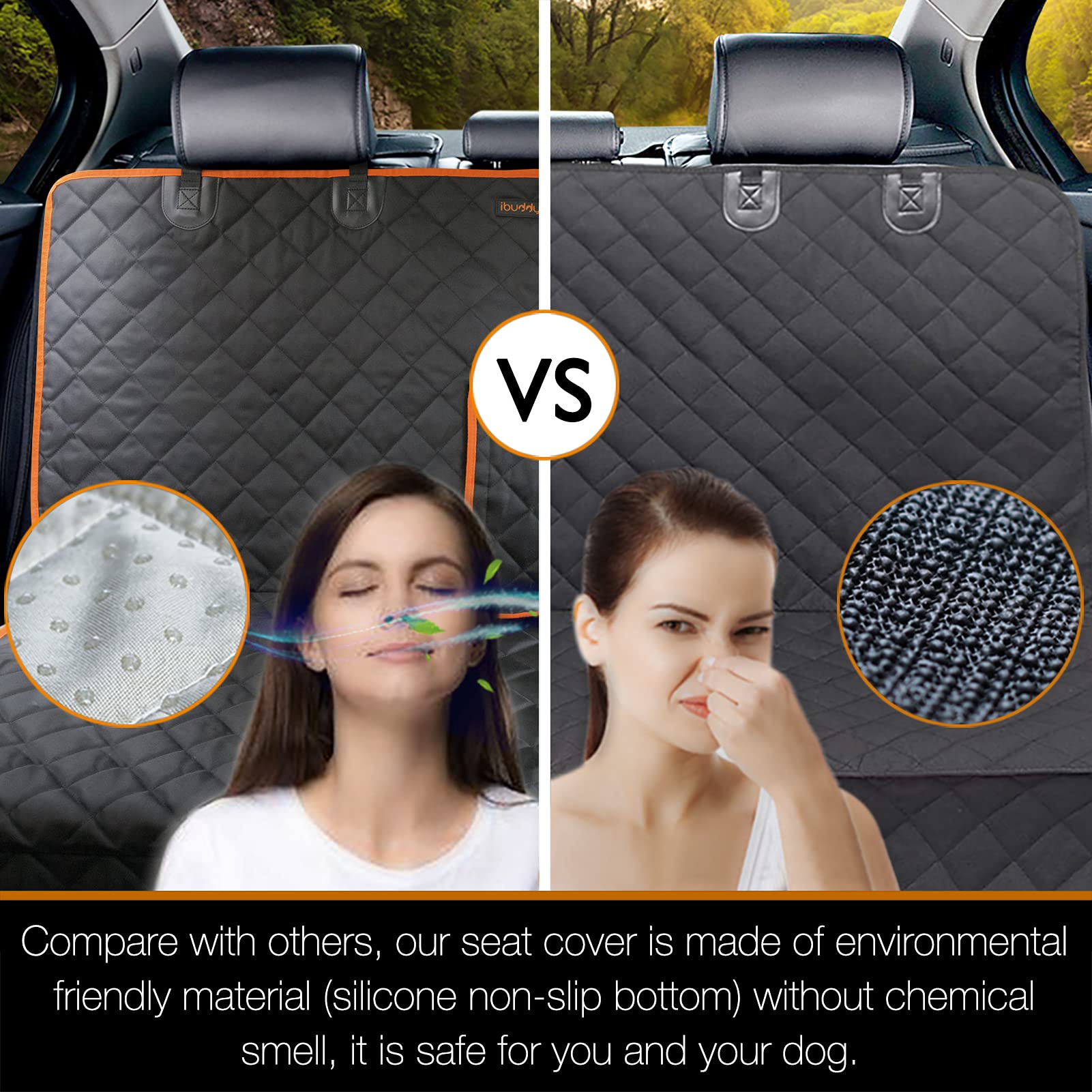 iBuddy truck seat cover with non-slip bottom keeps kids and dogs in place.