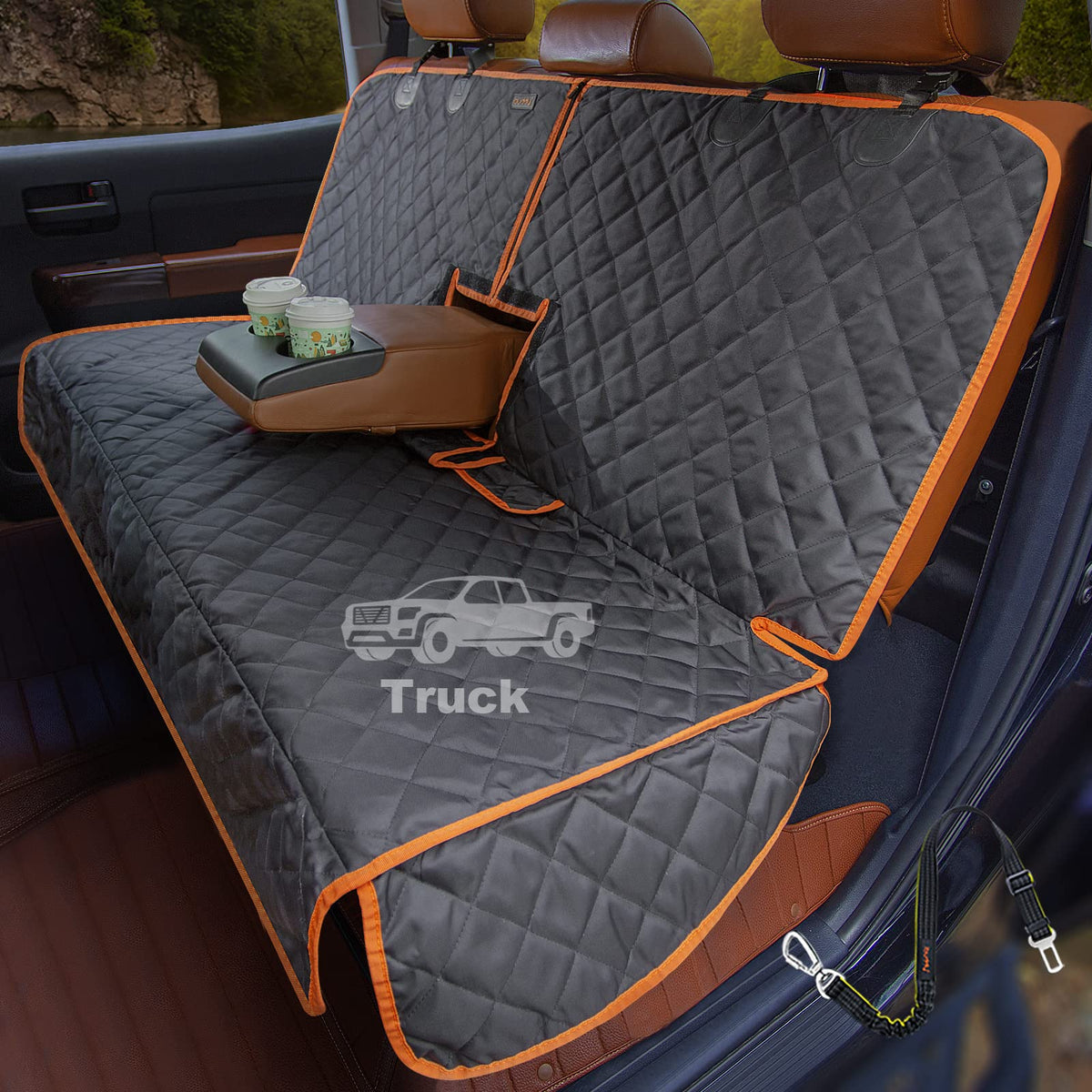 iBuddy truck seat cover waterproof back seat protects from spills and messes.