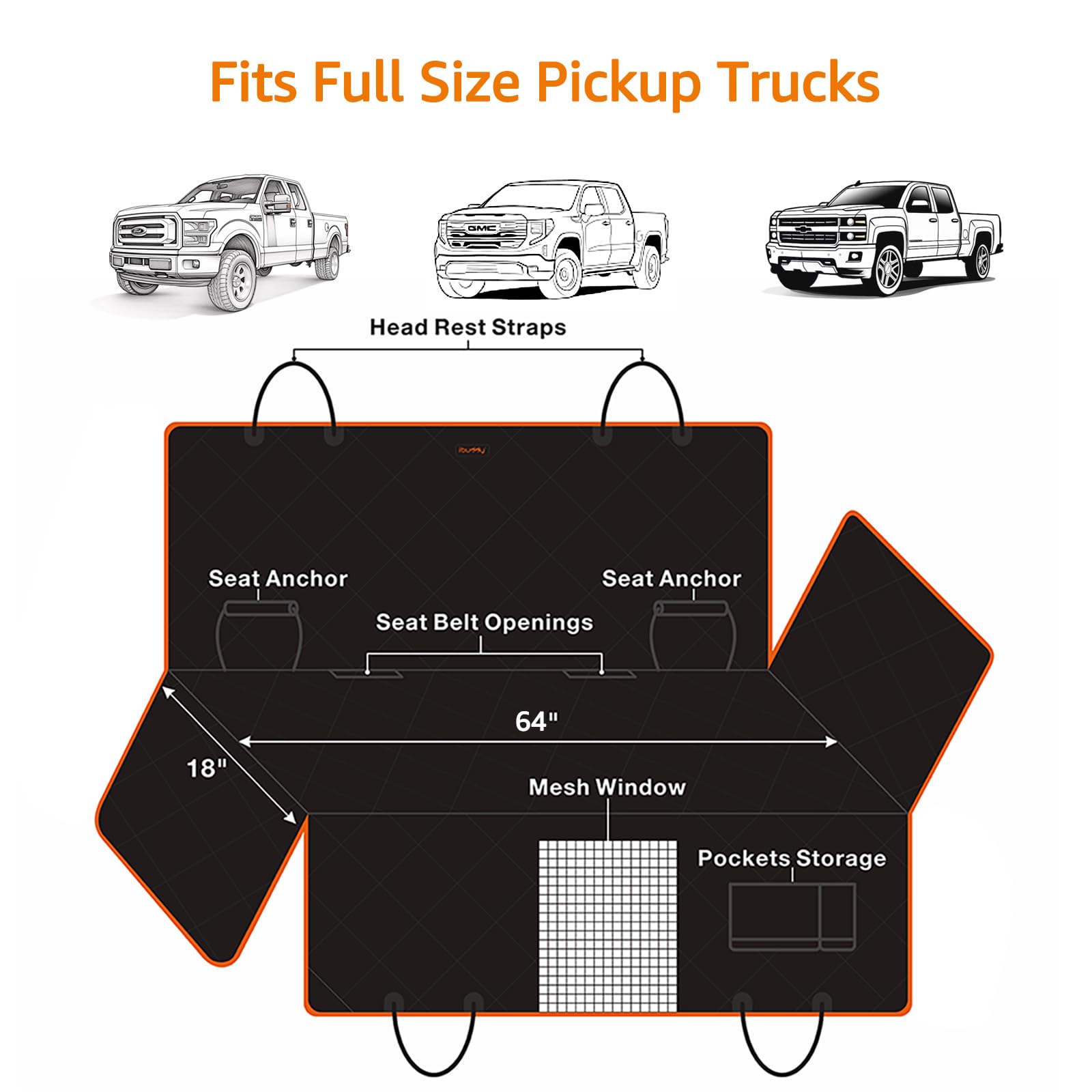 iBuddy XXL full-size truck fit suitable for Ram 1500 and other large pickups.