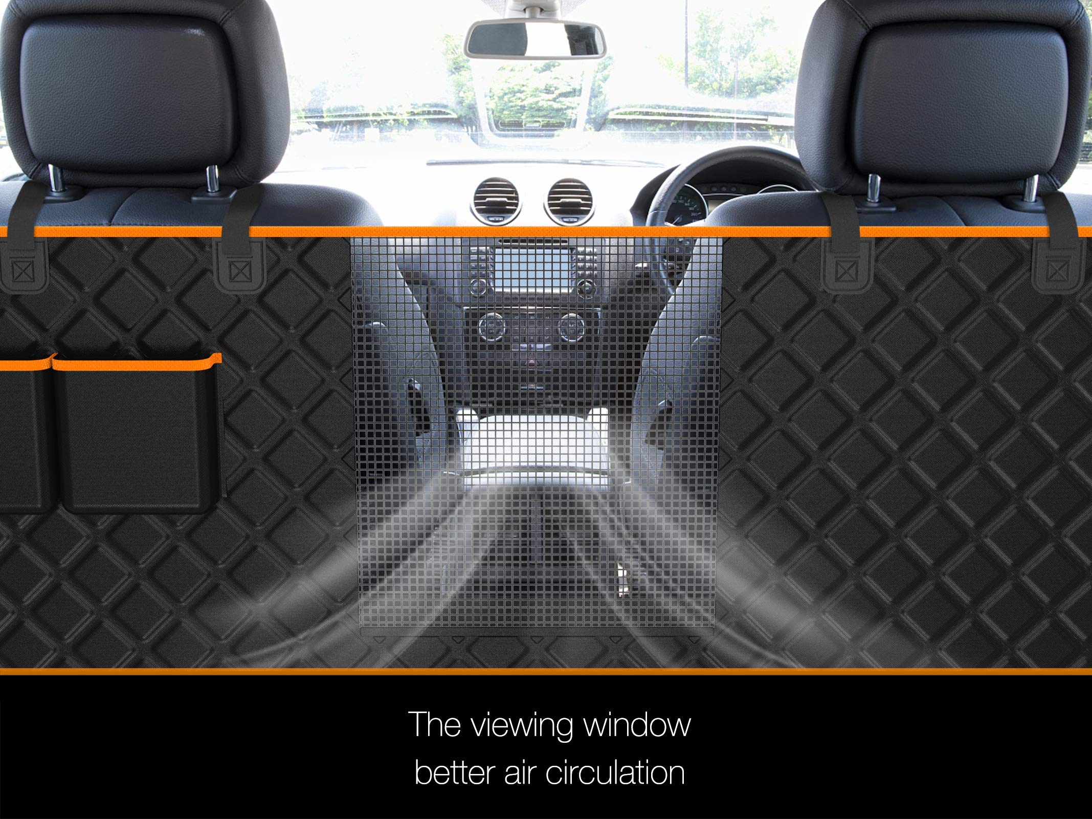 iBuddy XXL dog seat cover waterproof and scratchproof protects leather from mud and debris.
