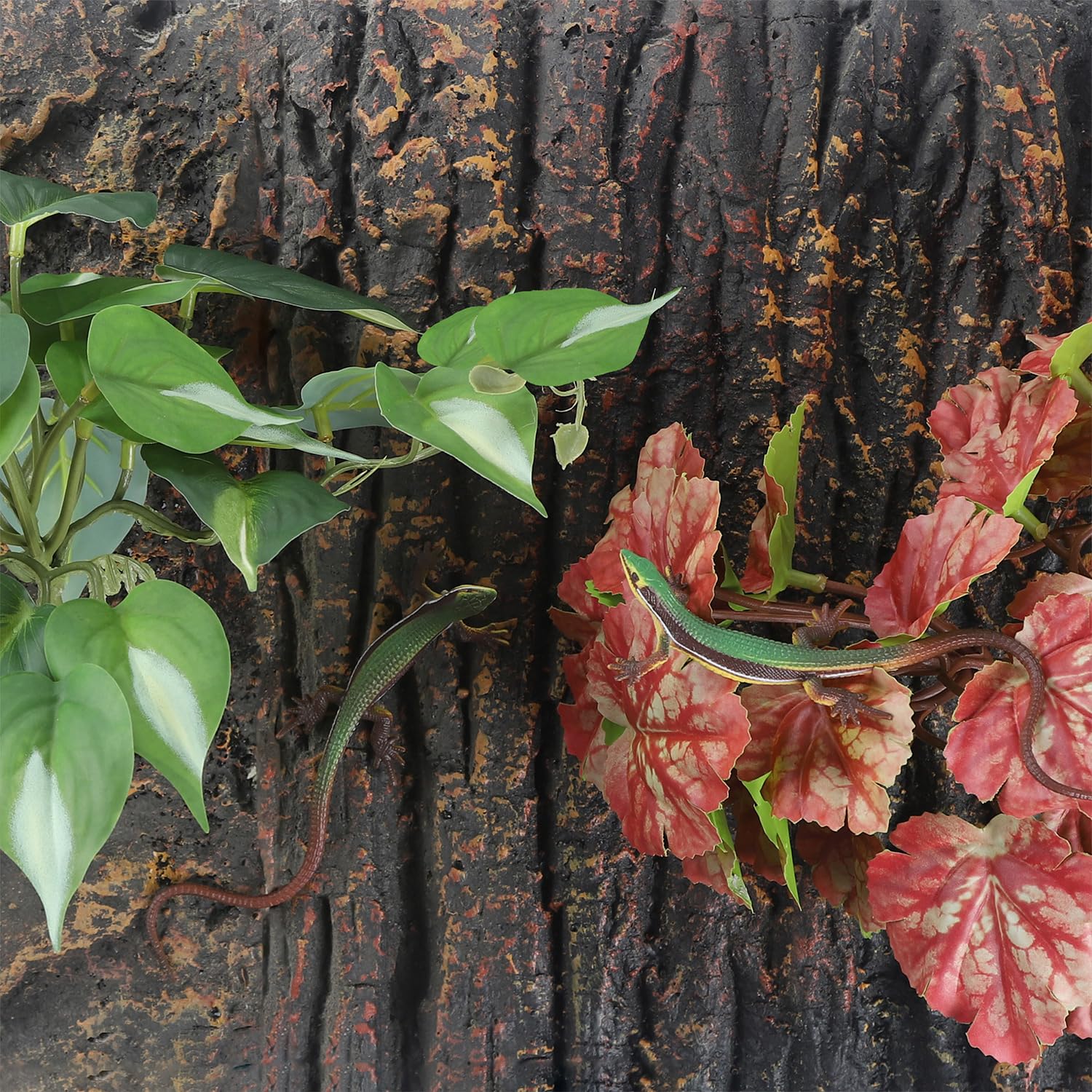 IBWell fake reptile plants cleanable-non-toxic-plastic remain safe in freshwater or saltwater