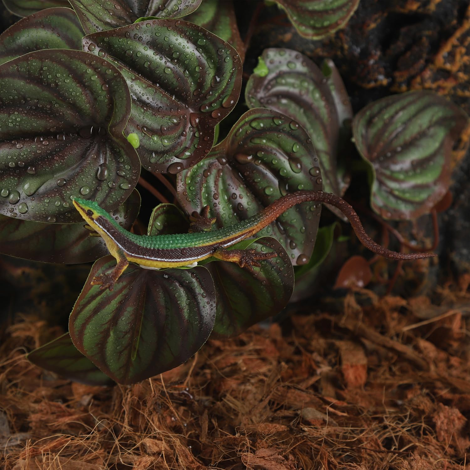IBWell fake reptile plants tank-decoration-safety brighten enclosures with non-toxic, durable plastic