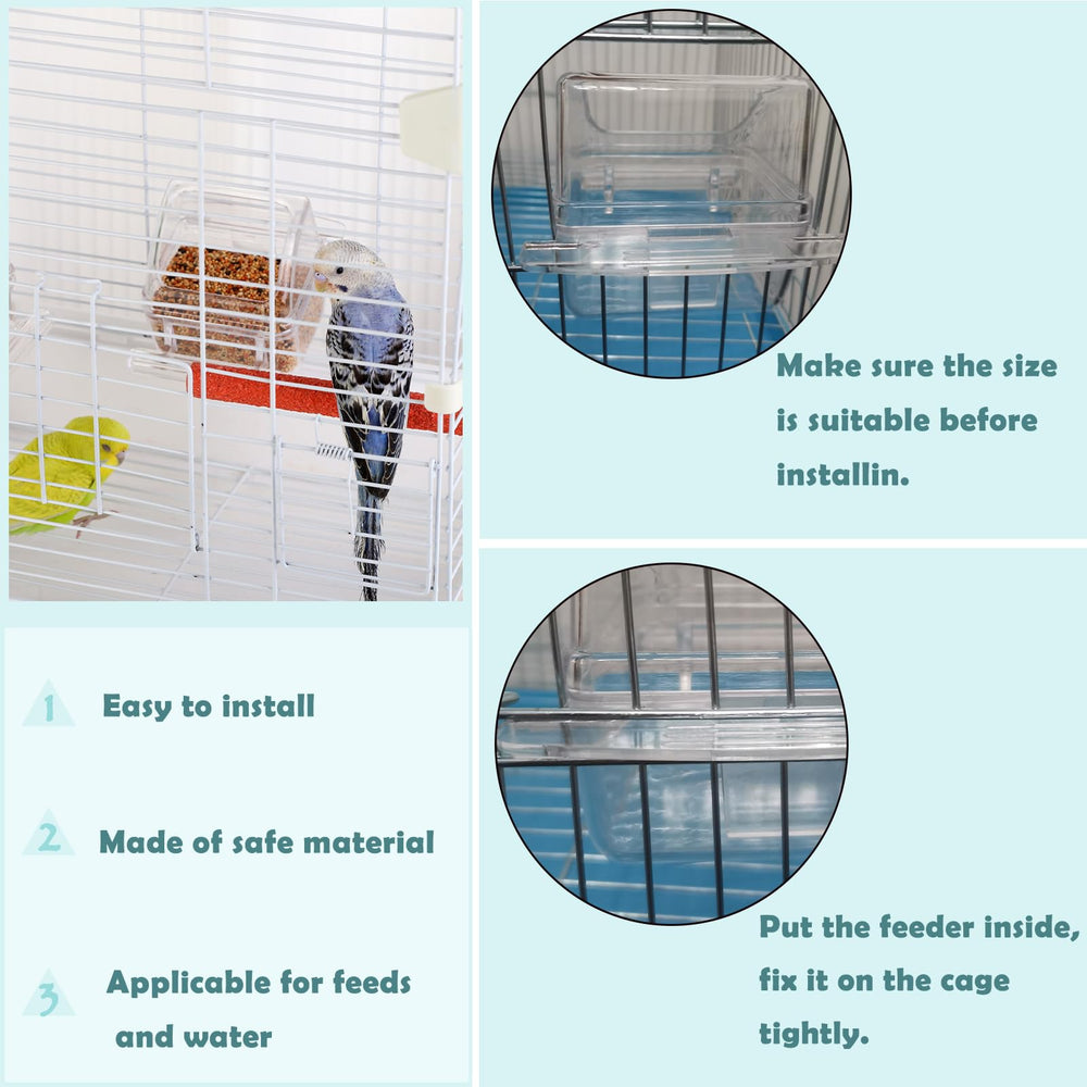 IBWell parakeet perch extra shown with feeder for stable, comfortable rests.