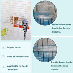 IBWell parakeet perch extra shown with feeder for stable, comfortable rests.